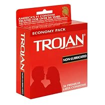 Trojan Latex Condoms, Non-Lubricated, 36-Count Boxes (Pack of 2)