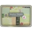 Au Jardin (In the Garden) Cavallini Sticky Notes Set in keepsake tin: 480 sheets, 8 different designs, 3 sizes