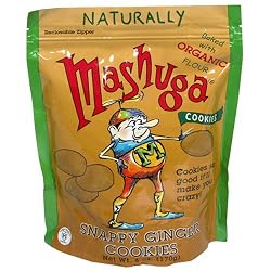 Mashuga Cookies, Snappy Ginger, 6-Ounces (Pack of 12)