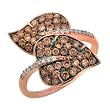 14K Rose Gold Brown and White Diamond Ring
