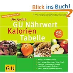 N�hrwert-Kalorien-Tabelle, Die gro�e GU: Neuausgabe 2002/03 (GU Tabellen)