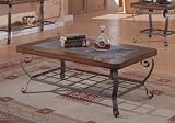 51WGKrkW7VL. SL160  Tuscan Metal Base Occasional Coffee Table w/Slate Insert Top