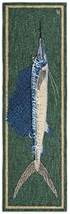 Oceanic Animal Decorative Nautical Shore House Sailfish Hooked Rug