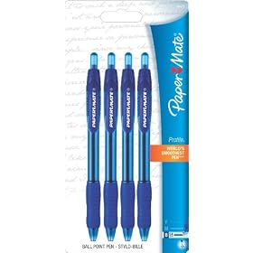 Paper Mate Profile Retractable Ballpoint Pens, 4 Blue Ink Pens (89472)