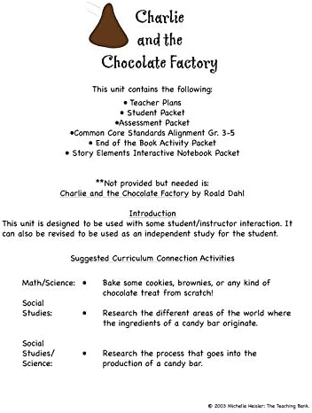 Charlie and the Chocolate Factory Novel Study Unit CD