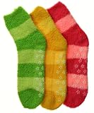 Womens (3 Pairs) Soft Anti-Skid Fuzzy Winter Socks - Designs Available