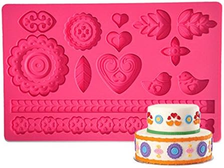 Ruiji Fondant Tools Silicone Mat Sugarpast mat for Cake Decorating Pink