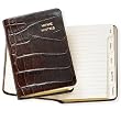 Mini Wine Journal, Crocodile Leather, Tabbed, Brown