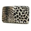 Beige Jungle Cat Print Embossed Faux Patent Leather Wallet - Ladies Fashion Wallet