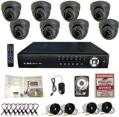 Evertech 8ch H.264 Video Compression Real-time Dvr Cctv Surveillance System with 8 Dome Security Dome 700tvl Cameras-2tb HDD