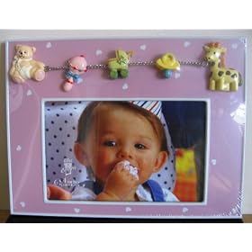 4x6 Table Top Light Pink Picture Frame with Baby Decoration