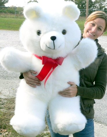 Giant Teddy Bear 36" Giant High-quality Squeezably Soft Plush Stuffed Animal Huge - Color: White - American Made in the USA America