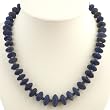Handmade Blue Lapis Lazuli Necklace With Faceted Silver Beads