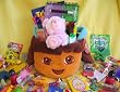 Dora the Explorer Kids Easter Gift Basket - Candy, Games, Coloring, Activites, FUN! And...a cute plush toy is included!