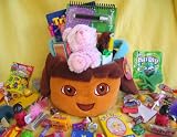 Dora the Explorer Kids Easter Gift Basket - Candy, Games, Coloring, Activites, FUN! And...a cute plush toy is included!