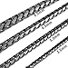 Men's 8.0mm Wide Stainless Steel Necklace Curb Chain Link Black Polished 14~40 Inch