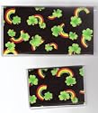 Checkbook Cover Debit Set Made with Shamrocks and Rainbows Fabric
