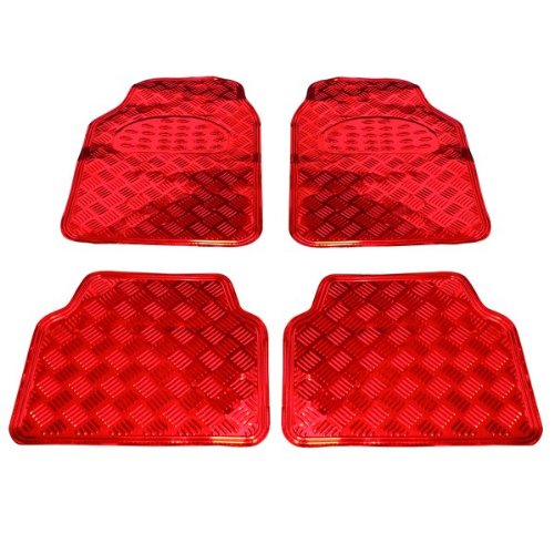 Carpoint 0318127 Fussmatten uni \'Alu-carbon\', rot Preisvergleich