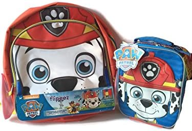 Paw Patrol Marshall Flipeez Toddler Backpack and Lunch Box Bundle