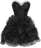 Beaded Organza Florettes Mini Prom Dress Formal Gown Junior Plus Size