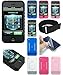 Apple iPhone Premium Silicone Skin Protective Case with Full Screen Protector Film and 15 Adjustable Armband - Available in 5 Color Choices (Compatible with 1st Generation ONLY)