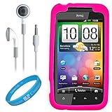 Pink Rubberized Protective Silicone Skin Cover for HTC Droid Incredible 2 ( ....