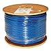 Vertical Cable Cat6, 550 MHz, Shielded, 23AWG, Solid Bare Copper, 1000ft, Bulk Ethernet Cable, Blue