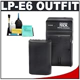 Premium Tech PT-LPE6 Battery with Charger for Canon LP-E6 + Accessory Kit for EOS 5D Mark II Digital SLR Camera