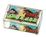 Horses Glass Trinket Box