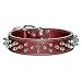 1.5 in. Protector Full Spiked Latigo Dog Collar model 6018 (Black, 29 in.)