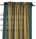 Raymond Waites Hampton Stripe Window Panels, Peacock