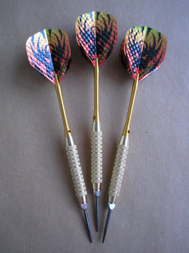 6 Stück Soft-Dartpfeile mit abschraubbarer Metallspitze Goldpfeil 20 g. Bulle