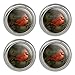Northern Cardinal Red Pine Perch Metal Craft Sewing Novelty Buttons - Set of 4