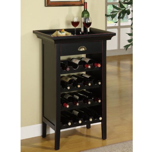 Powell Black with Merlot Rub through Wine Cabinet