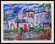 Pebble Beach Mansion, Original Oil Painting on Canvas By Carmel Art Association Artist Janet Ament de la Roche (1916-2000) - Unframed Artwork