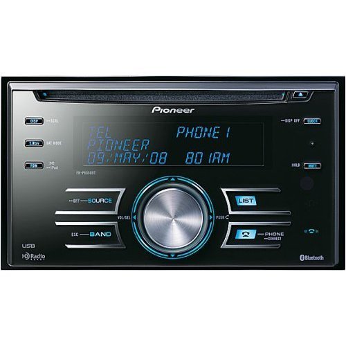 Pioneer Car FHP8000BT Double Din CD Deck with Bluetooth HD Radio ready 3 Line OLED USB iPod Ready