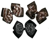 Apparel : Hair Bows ~ Safari Bow Tie Hair Bow ~ 3 Assorted Designs ~ Great Stocking Stuffer!