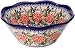Polish Pottery Ceramika Boleslawiec 0423/280 Royal Blue Patterns with Red Rose Motif Bowl Viki 1, 3-1/4 Cup