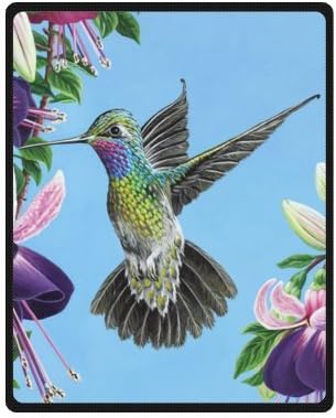 40" x 50" (Small) Blue Spring Humming Bird And Morning Glory Blankets Throws / Order Cheap Price