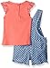 Nannette Baby Girls' Little 2 Piece Short Sleeve Shirt and Shortall Set