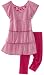 Amy Byer Girls 7-16 Lurex Stripe Flutter Sleeve Tier Legging Set, Magenta, 5