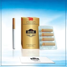 ECIS Disposable Electronic Cigarette, tobacco free, tar free, already charged for immediate use and is ideal for smoking in pubs, bars and other public places.  Comes with one disposable e-cigarette, 4 cartridges, equivalent to 50 cigarettes, and 1 x instruction manual.