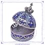 Blue Domed Moroccan Filigree Box with Celtic Design Swarovski Crystals Jewelry Trinket Pill Box FREE SHIP! Certificate of Authenticity