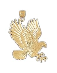 Dazzlers Solid 14k Gold Flying Eagle Charm Pendant Available in three colors from jewelsberry (weights: 7.1 grams only)