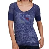 NHL Touch by Alyssa Milano New York Rangers Ladies Blue Crystal Premium T-shirt (Large)