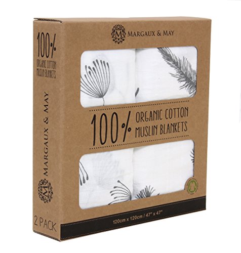 Grey Swaddle Blankets by Margaux & May - GOTS Certified Organic Cotton