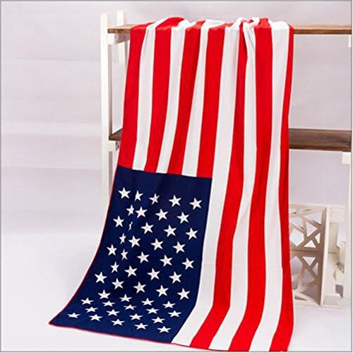 Soft Polyester Fiber Cartoon Bath Shower Swimming Beach Towel 70*140cm 260g (US flag)