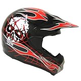New Motocross ATV Dirt Bike MX Adult Racing Red Skull Helmet , S
