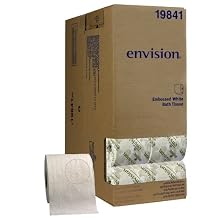 Georgia-Pacific Envision 19841/01 White 1-Ply Embossed Bathroom Tissue, 4.05" Length x 4" Width (Case of 40 Roll)