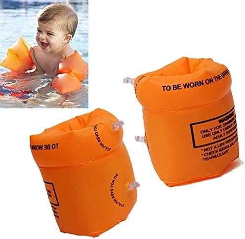 Justtrue Pairs of Inflatable Portable Safety Swimming Arm Bands Rings PVC Floats Tube for Kids and Adult